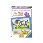 Ravensburger puzzle (slagalice) - Moje prve puzzle, 3 u 1, krava, prase, konj RA06571
