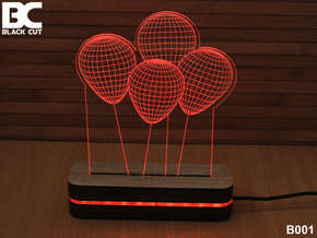 Bez brenda 3D dekorativna lampa B001 crvena BLACK CUT