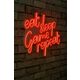 eat sleep game repeat - red red Decorative Plastic Led Lighting