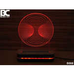 Bez brenda 3D dekorativna lampa B008 crvena BLACK CUT