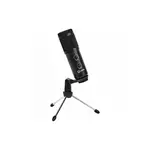 LORGAR Soner 313, Gaming Microphone, USB condenser microphone with Volume Knob &amp; Echo Knob, Frequency Response: 80 Hz—17 kHz, including 1x Microphone, 1 x 2.5M USB Cable, 1 x Tripod Stand, dimensions: Ø47.4*158.2*48.1mm, weight: 243.0g, Black