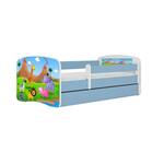 Babydreams krevet+podnica+dušek 80x144x61 cm beli/plavi/print safari