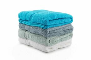 Colorful 60 - Style 8 WhiteWater GreenLight GreyAqua Hand Towel Set (4 Pieces)