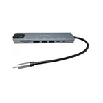 GEMBIRD USB HUB Type-C 8-in-1 multi-port adapter USB-C+USB-A+HDMI+PD+card+RJ45