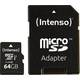 INTENSO 64GB MICRO Secure Digital Card+Adapter, citanje 45MB/s
