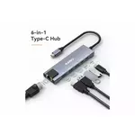 Adapter MAIWO 6in1 USB3.0+HDMI+USB(C) PD+USB(C)DATA+RJ45 KH06RH