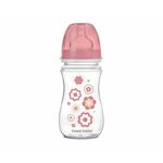 Canpol baby Flašica široki vrat, antikolik - Easy start - newborn baby 240 ml - Pink