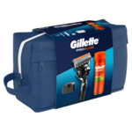 Gillette Proglide sistemski brijač + Fusion Sensitive gel 200ml + stalak za brijač sa neseserom
