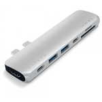 SATECHI Aluminium Type-C PRO Hub (HDMI 4K,PassThroughCharging,2x USB3.0,2xSD,ThunderBolt 3) - Silver (ST-CMBPS)
