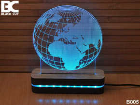 Bez brenda 3D dekorativna lampa B005 plava BLACK CUT