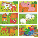 WOODY Puzzle- Srećan Maša i životinjska farma 3x5 93004