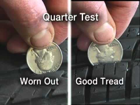 Test s novčićem koji pokazuje kvalitet dubine profila auto gume