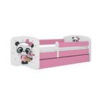 Babydreams krevet sa podnicom i dušekom 90x164x61 cm rozi/print pande