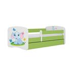 Babydreams krevet+podnica+dušek 80x144x61 cm beli/zeleni/print slona