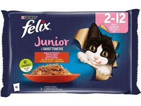 Felix Hrana za mačke Junior sos govedina i piletina 4x85gr