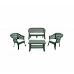 Baštenski set sto + 2 stolice + dvosed Veranda zeleni