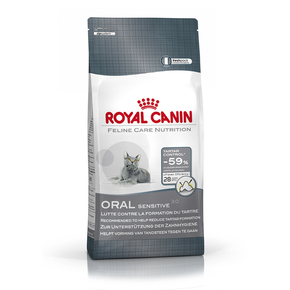 Royal Canin ORAL SENSITIVE 30 – dokazano smanjeno obrazovanje zubnog kamenca / 59% za 28 dana upotrebe 400g