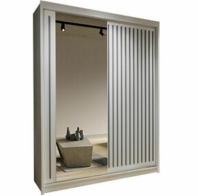 Royal ormar 2 vrata/ogledalo 150x62x216 belo/sivi