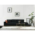 Atelier Del Sofa Line With Side Table - Crni zlatni trosed sa 4 mesta