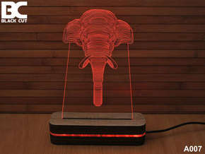 Bez brenda 3D dekorativna lampa A007 Slon BLACK CUT