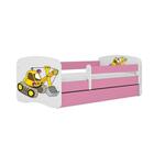 Babydreams krevet+podnica+dušek 90x184x61 cm beli/roze/print bager