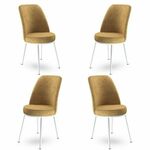 Dexa - Cappuccino, White CappuccinoWhite Chair Set (4 Pieces)