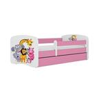 Babydreams krevet+podnica+dušek 80x144x61 cm beli/roze/print zoo