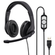 Hama HS-USB300 slušalice, USB, crna, 42dB/mW, mikrofon
