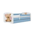 Babydreams krevet+podnica+dušek 90x184x61 cm beli/plavi/print medveda