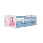 Babydreams krevet sa podnicom i dušekom 80x144x61 cm plavi/print princeze 1