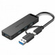 2 u 1 Type-C + USB 3.0 Hub sa 4 ulaza USB 3.0 - Crni