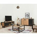 Hanah Home COSMO-TKM.14 Atlantic PineBlack Living Room Furniture Set