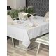Pera - White White Tablecloth Set (8 Pieces)