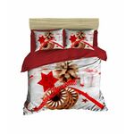 416 RedWhiteBrown Double Quilt Cover Set