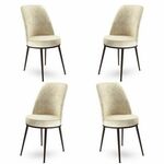 Dexa - Cream, Brown CreamBrown Chair Set (4 Pieces)