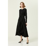 Black Jacquard Knee Length Dress