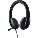Logitech H540 slušalice, USB/bežične, crna/plava, 115dB/mW/40dB/mW, mikrofon