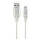CC USB2B AMLM 1M BW2 Gembird Premium cotton braided 8 pin charging and data cable 1m silver white