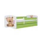 Babydreams krevet+podnica+dušek 90x184x61 cm beli/zeleni/print medveda