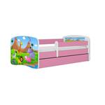 Babydreams krevet+podnica+dušek 90x184x61 cm beli/roze/print safari