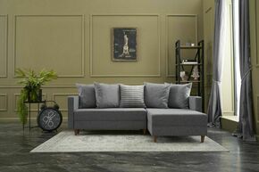 Aydam Right - Grey Grey Corner Sofa-Bed