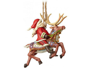 Jim Shore Figura Santa Riding Reindeer Hanging Ornament
