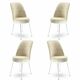 Dexa - Cream, White CreamWhite Chair Set (4 Pieces)