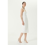 Strap Midi Length White Dress