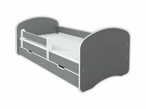 Krevet sa fiokom i dušekom 160x80cm HAPPY III - SIVI