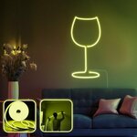 OPVIQ Zidna LED dekoracija Wine Glass Medium Yellow