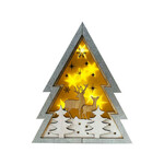 Novogodišnji ukras Drvena dekoracija LED 27x30cm 40-805000