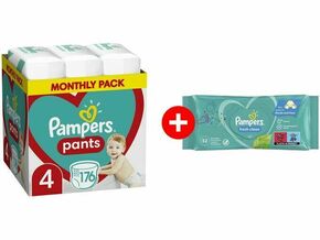 Pampers Pants mesečno pakovanje S4 176 + Gratis vlažne maramice Fresh 52