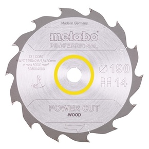 METABO Metabo List kružne testere za drvo POWER CUT WOOD 190X20