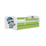 Babydreams krevet+podnica+dušek 80x144x61 cm beli/zeleni/print rakun